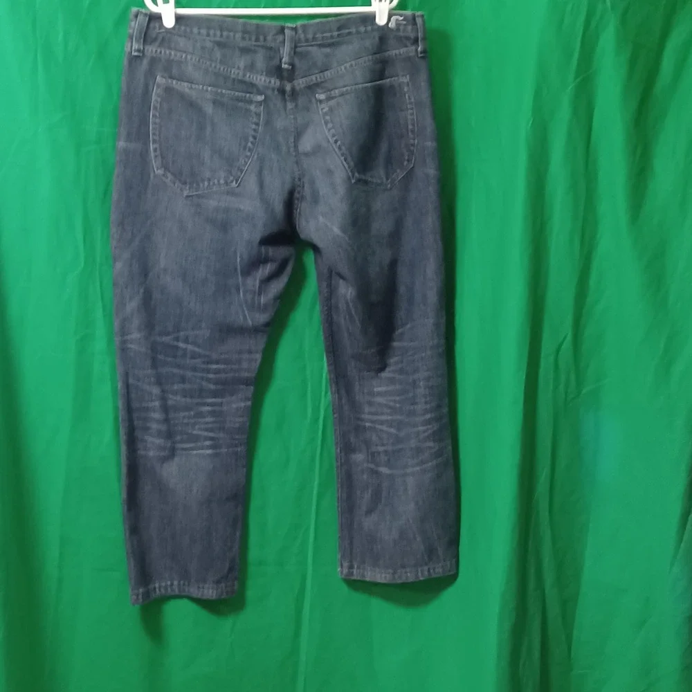 Earnest Sewn Fulton Martin Mens Jeans Size 40 Dark Wash Straight Leg Button Fly